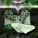 Generic 50PCS Hollow Heart Shape Table Name Place Cards Wedding Christmas Party Decoration Green