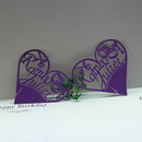 Generic 50PCS Hollow Heart Shape Table Name Place Cards Wedding Christmas Party Decoration Purple