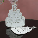 Generic 50PCS Cake Shape Glass Table Name Place Cards Decoration for Wedding Birthday Party Ice white