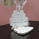 Generic 50PCS Cake Shape Glass Table Name Place Cards Decoration for Wedding Birthday Party Ice white