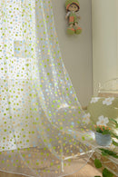 Colourful Dot Pattern Window Door Balcony Curtain Home Office Decor Green