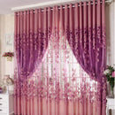 1Pc 100x250cm Morning Glory Bedroom Window Voile Cortina Jacquard Curtain Drape Purple
