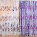Generic Geometric Stripes Pattern Voile Tulle Door Window Curtains Sheer Panel Drapes Purple 200x100cm