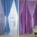 Generic Circle Pattern Tulle Door Window Curtains Panel Drapes Blue 200x100cm