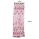 Generic Jacquard Flower Pattern Beaded Tulle Door Window Curtains Panel Drapes Wine Red 250x100cm