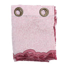 Generic Jacquard Flower Pattern Beaded Tulle Door Window Curtains Panel Drapes Wine Red 250x100cm