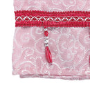 Generic Jacquard Flower Pattern Beaded Tulle Door Window Curtains Panel Drapes Wine Red 250x100cm