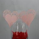 50 Laser Cut Heart Wine Glass Place Card Wedding Baby Shower Decor Pink