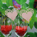 50 Laser Cut Heart Wine Glass Place Card Wedding Baby Shower Decor Pink