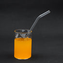 4pcs 20cm Bent Glass Drinking Straw Milk Drink Pipe Tube +1 Cleaning Brush
