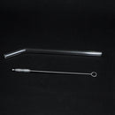 4pcs 20cm Bent Glass Drinking Straw Milk Drink Pipe Tube +1 Cleaning Brush