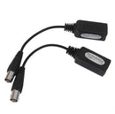 2Pcs CCTV BNC Female to RJ45 Female IP Extender Over Coax Balun Transceiver