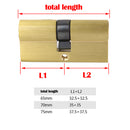 65MM 27.5/10/27.5 Brass Brushed Key Cylinder Door Lock Barrel with 8 keys
