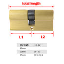 70MM 27.5/10/32.5 Brass Brushed Key Cylinder Door Lock Barrel with 8 keys