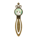 Antique Crown Frame Cat Pattern Metal Clip Bookmark Marker Reading Gift