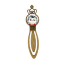 Antique Crown Frame Mrs. Cat Pattern Metal Clip Bookmark Marker Reading Gift