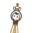 Antique Crown Frame Mrs. Cat Pattern Metal Clip Bookmark Marker Reading Gift