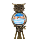 Antique Style Fat Owl Pattern Metal Clip Bookmark Marker Reading Gift