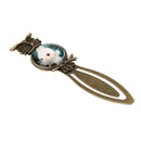 Antique Style White Rabbit Pattern Metal Clip Bookmark Marker Gift