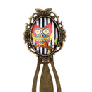 Retro Ducument Bookmark Reading Marker Stationery Metal Clip Owl Cage