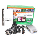PC Laptop VGA to TV RCA Composite S-video Converter Box + 3.5mm Audio Cable