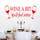 WINE A BIT Wall Stickers Removable Decal Art Mural Home Kitchen Decor DIY