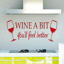 WINE A BIT Wall Stickers Removable Decal Art Mural Home Kitchen Decor DIY
