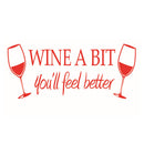 WINE A BIT Wall Stickers Removable Decal Art Mural Home Kitchen Decor DIY