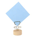 Flower Clip Photo Holder Picture Card Note Memo Display Wood Base Standing