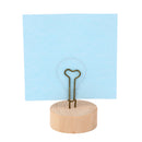 Bulb Clip Photo Holder Picture Card Note Memo Display Wood Base Standing DIY