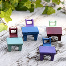 10pcs Miniature Dollhouse Purple Chair Fairy Garden Landscape Decor