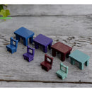 10pcs Miniature Dollhouse Purple Chair Fairy Garden Landscape Decor