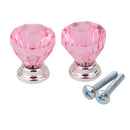 2pcs Diamond Shape Cabinet Door Drawer Pull Handle Knob Pink Color