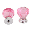 2pcs Diamond Shape Cabinet Door Drawer Pull Handle Knob Pink Color