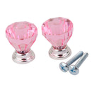 2pcs Diamond Shape Cabinet Door Drawer Pull Handle Knob Pink Color