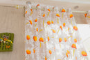 1*2.5M Sunflower Voile Window Burnt-Out Curtain Sheer Tulle Drapes with Bead