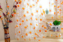 1*2.5M Sunflower Voile Window Burnt-Out Curtain Sheer Tulle Drapes with Bead