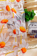 1*2.5M Sunflower Voile Window Burnt-Out Curtain Sheer Tulle Drapes with Bead