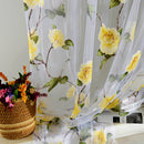 Floral Tulle Voile Sheer Panel Drape Curtain w/ Eyelets for Room Window YLW