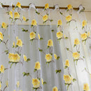 Floral Tulle Voile Sheer Panel Drape Curtain w/ Eyelets for Room Window YLW