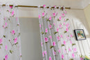 Floral Tulle Voile Beaded Panel Drape Curtain w/ Eyelet for Room Window Pink