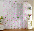 Floral Tulle Voile Beaded Panel Drape Curtain w/ Eyelet for Room Window Pink