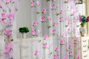 Floral Tulle Voile Beaded Panel Drape Curtain w/ Eyelet for Room Window Pink