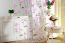 Floral Tulle Voile Beaded Panel Drape Curtain w/ Eyelet for Room Window Pink