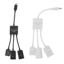 3in 1 Micro USB Power Charging OTG Hub Cable Adapter for Samsung S4 S3