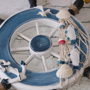 Beach Wooden Boat Ship Steering Wheel Fishing Net Home Wall Decor
