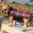 Pet Dog Waterproof Reversible Plaid Jacket Coat Winter Clothes Red L