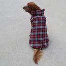 Pet Dog Waterproof Reversible Plaid Jacket Coat Winter Clothes Red L