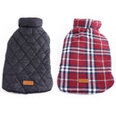 Pet Dog Waterproof Reversible Plaid Jacket Coat Winter Clothes Red XL