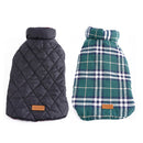 Pet Dog Waterproof Reversible Plaid Jacket Coat Winter Clothes Green XL